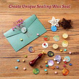 Comealltime Wax Seal Kit with Gift Box, 624 Pcs 24 Colors Sealing Beads, 2 Pcs Stamps, Sealing Wax Warmer, Metallic Pen, Envelope, Candles for Wedding Birthday Gift and DIY Craft, Sellado de Cera Comealltime