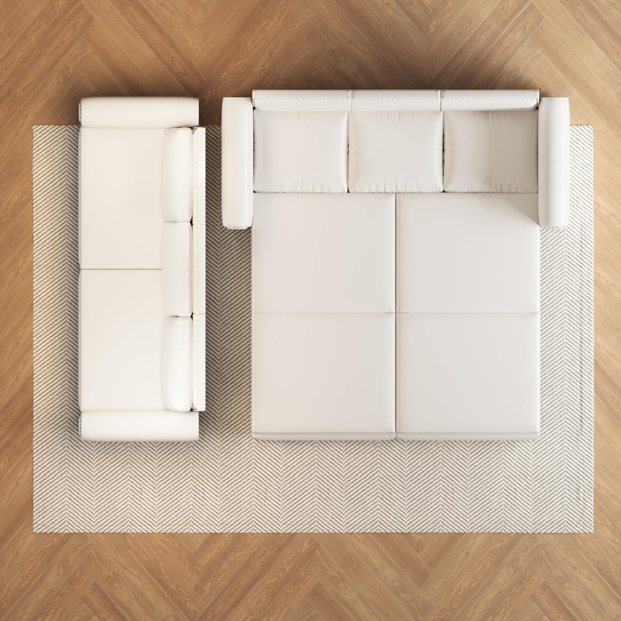 DNChuan 93.7" Chesterfield 3 Seater Pull Out Sofa Bed King Size with Pillows, PU Leather 3-in-1 Convertible Sleeper Couch with Nails Trim, Space Saving for Living Room, Cream White DNChuan