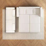 DNChuan 93.7" Chesterfield 3 Seater Pull Out Sofa Bed King Size with Pillows, PU Leather 3-in-1 Convertible Sleeper Couch with Nails Trim, Space Saving for Living Room, Cream White DNChuan