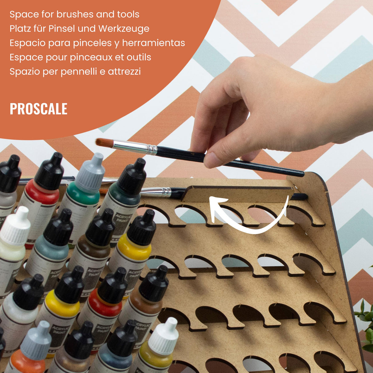 PROSCALE Paint Rack for model paints. Hobby craft Vallejo Tamiya Army compatible wall paint rack stand holder organiser storage for miniature warhammer art artists (26 mm) PROSCALE