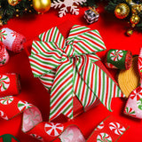 Yingzhao 6 Rolls 30 Yards Christmas Candy Peppermint Wired Edge Ribbon Christmas Candy Ribbon Burlap Ribbon Red Green Candy Cane Fabric Craft Ribbon For Christmas Tree Decoration Gift Wrapping Wreaths Yingzhao