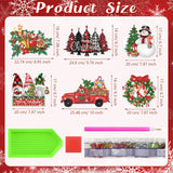 6 Pcs Christmas Diamond Art Kits - Diamond Art Christmas Ornaments, 5D DIY Christmas Diamond Painting Hanging kit Acrylic Snowman Gnome Wreath Truck Diamond Art for Wall Window Family Xmas Tree Decor JOPHMO