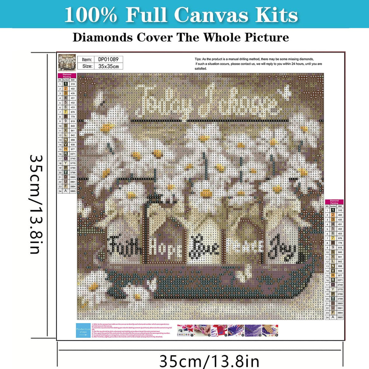 EIBEILI Diamond Art Kits for Adults,Inspirational 5D Diamond Painting for Beginners Round Full Diamond Art Kits,DIY Diamond Pictures Gemstone Art and Crafts Home Decor 14x14inch EIBEILI