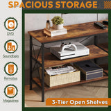 WLIVE TV Stand up to 70 Inch TV, 63" Entertainment Center, TV Media Console with 3-Tier Storage Shelves for Living Room and Bedroom, Rustic Brown WLIVE