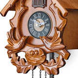 TIMEGEAR Cuckoo Clock with Night Mode, Singing Bird and Carved Wood Decorations (Cherry) TIMEGEAR