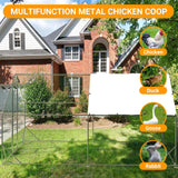 Large Metal Chicken Coop, 9.8 x 13.1x 6.5Ft Walk-in Poultry Cage, Hen House with Reinforcement & Waterproof Cover Chicken Coop Run with Double Lockable Doors for Outdoor MegaChoice