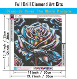 CHWGLFGG 5D Diamond Art Kits for Adults Beginners, Rose Flower Diamond Painting Kits, DIY Full Round Drill Paint by Diamonds Dot Gem Art for Adults, Home Wall Decor 13.7X 13.7 Inch CHWGLFGG
