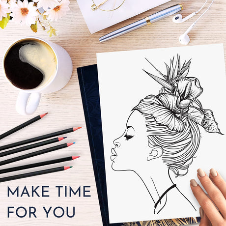 RYVE Adult Coloring Book for Women - Mindfulness Coloring Book with Personal Growth Prompts - Coloring Book for Adults Relaxation, Coloring Book Adult, Mindfulness Gifts, Relaxation Gifts for Women RYVE