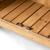 TAKUKA Outdoor Wooden Potting Bench with Wheel Double Doors & Metal Tabletop, Outside Storage Cabinet & Horticultural Planting Work Table for Garden Balcony Backyard TAKUKA