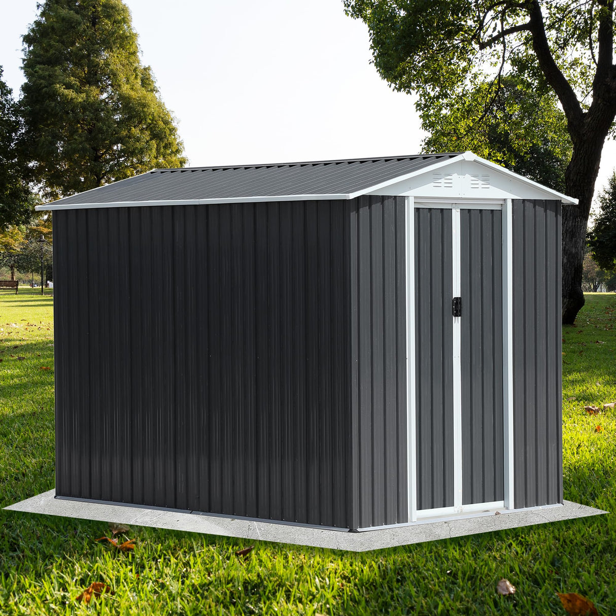 Outdoor Storage Shed 6 X 9 FT, Metal Storage Shed, Outdoor Tool Storage Shed with Door Lock, Waterproof, for Backyard, Garden Patio Lawn CuisinSmart