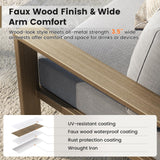 UDPATIO 6 Piece Patio Furniture Set, Faux Wood Metal Outdoor Sectional Sofa with 6" Thick Olefin Cushions, Wide Armrest & Coffee Table, L Shaped Outdoor Furniture for Garden, Backyard Dark Grey UDPATIO