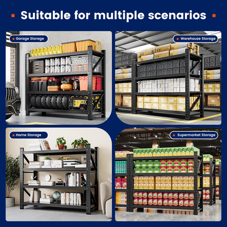 Yizosh Garage Shelving Unit, 3000LBS Storage Shelves, Metal Shelving Adjustable Storage Shelves Heavy Duty, Suitable for Garage, Supermarket, Warehouse, 48" W x 24" D x 70" H Yizosh