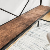 JURMERRY Twin Metal Loft Bed with Desk, Two Ladders, and Safety Guard Rail in Black JURMERRY