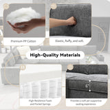 Merax Modern U-Shaped Cloud Couch Set with Oversized Chaise Lounge, Chenille 6-Seat Sectional Sofa Sleeper Bed with Cup Holders for Living Room Dark Gray Merax