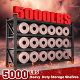 71.3" Wide Heavy Duty Garage Shelving Units,5000LBS Deep Storage Shelves,Black Metal Garage Shelves,Steel Shelf,Large Storage Rack,Industrial Shelving for Shop,Warehouse,Basement,71.3"W x 24"D x 70"H SISESOL