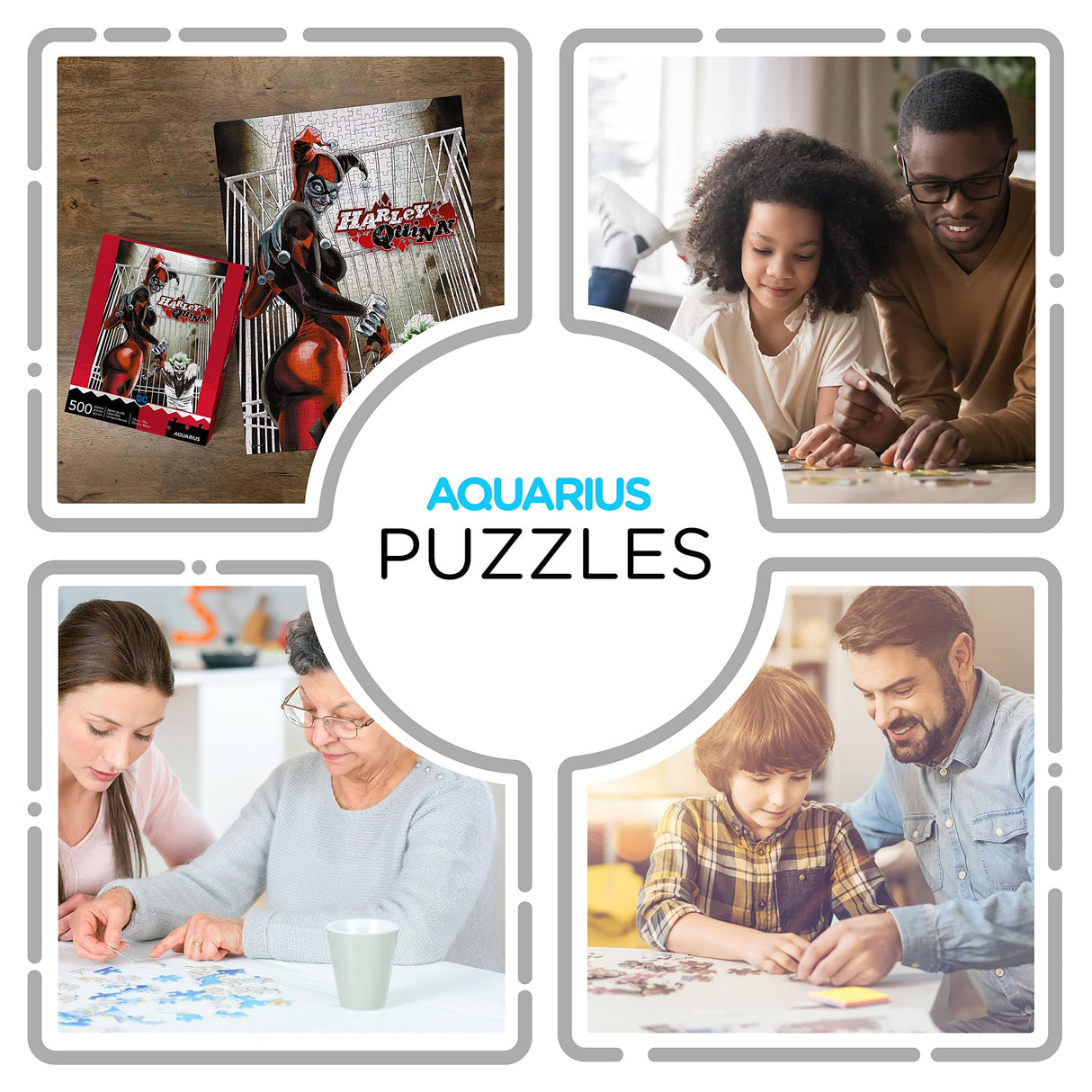 AQUARIUS DC Comics Puzzle Harley Quinn & The Joker (500 Piece Jigsaw Puzzle) - Officially Licensed DC Comics Merchandise & Collectibles - Glare Free - Precision Fit - 14x19in AQUARIUS