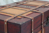 Large Antique Style Steamer Trunk, Decorative Storage Box Vintiquewise