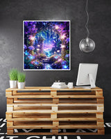 AREOPNMG 5D Flowers Diamond Painting Kits for Adults Beginners,DIY Forest Landscape Diamond Art,Full Round Drill Diamond Dot Gem Art Kits, Home Wall Decor 16x16 Inch AREOPNMG