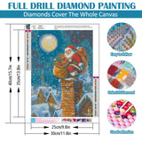 Christmas Santa Claus Chimney Diamond Painting Kits for Adults, 5D Diamond Art Kits for Adults Beginners,DIY Full Round Drill Diamond Dot Painting Gem Art Kits for Adult,Home Wall Decor 11.8x15.7 Inch LKHMVCA