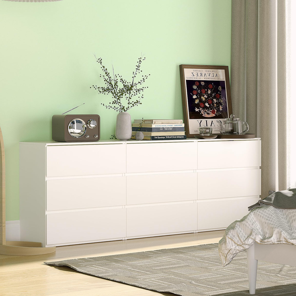 woodtalks 3 Drawer Dresser, Wood Chest Drawers with Storage for Closet, Bedroom, Living Room and Hallway, Drawers Dresser Bedside Nightstand, White woodtalks