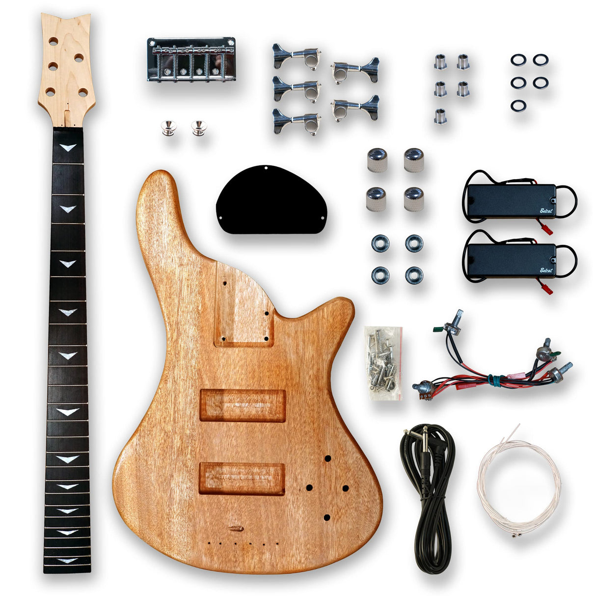 BexGears DIY Electric Guitar Kits For 5 String bass Guitar.Okoume Body BexGears