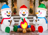 Joiedomi 6 FT Long Christmas Inflatable Snowman with Campfire, 3 Pack Small Snowman with Built-in LEDs Christmas Blow Up Yard Decoration with Light for Xmas Party Outdoor, Garden, Lawn Winter Decor Joiedomi
