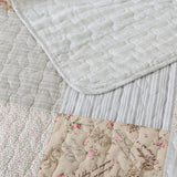 SLPR Cotton Quilted Throw Blanket, 50" x 60" Floral Farmhouse Patchwork Quilt, Shabby Chic Patchwork Throw Lap Quilt for Couch, Country Lane SLPR