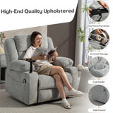 SINCRUMI Power Oversized Swivel Rocker Recliner with Dual Motor Adjustable Headrest for Adults, Glider Rocking Chair with Vibration and Heat, USB A&C Ports, Armrest Storage, Cup Holder, Light Grey SINCRUMI