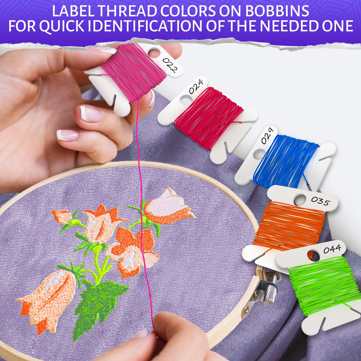 360 Pcs Embroidery Floss Bobbins - Lightweight, Durable Plastic Embroidery Floss Organizer with Hanging Holes, Thread Slits - Optimal Size, Reusable Design for Neat and Easy Storage and Organization The Little Green Change