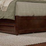 AFI, Andorra King Platform Bed with Panel Footboard & Twin XL Trundle, Walnut AFI
