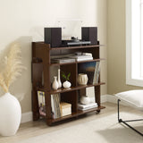 Crosley Furniture Soho Media Console, Record Player Stand with Vinyl Storage, Modern Home Organizer, Mahogany Crosley Furniture