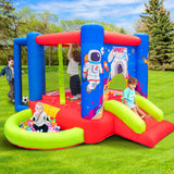 WELLFUNTIME Inflatable Bounce House with Slide, Jumping Castle with Blower for Kids Play House with Wave Pool WELLFUNTIME