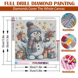 Winter Snowman Star Diamond Art Painting Kits for Adults, Christmas Diamond Painting Kits for Adults Beginners, 5D DIY Full Drill Diamond Dot Gem Art Kits for Adult, Home Wall Decor 13.8x13.8 Inch AWLNKMC