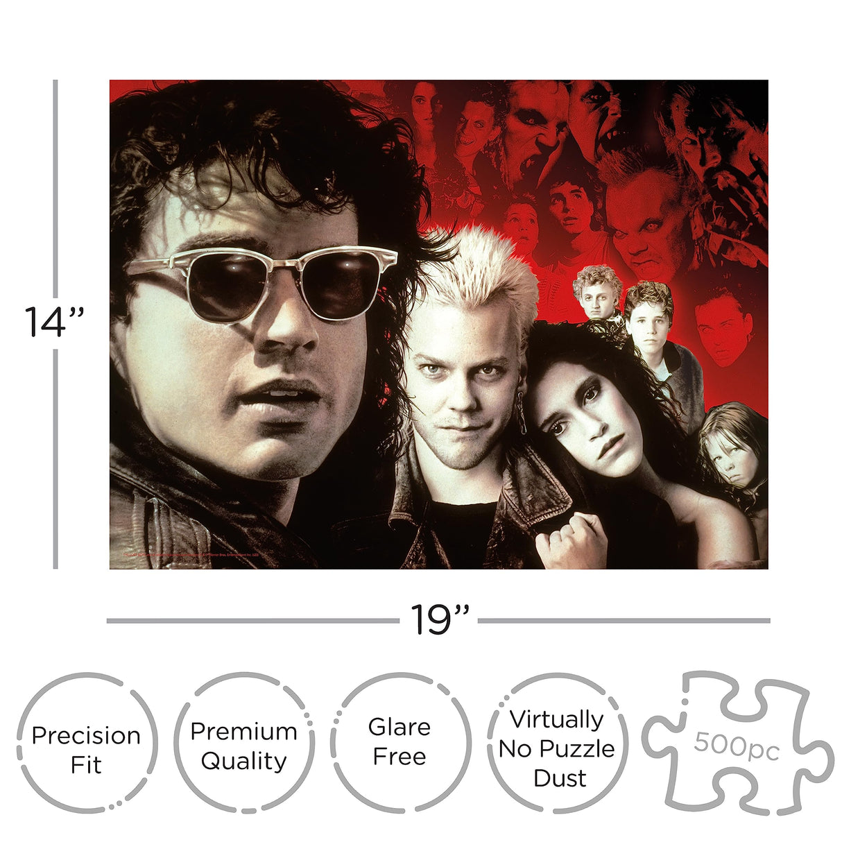 AQUARIUS Lost Boys 500pc Puzzle (500 Piece Jigsaw Puzzle) - Glare Free - Precision Fit - Officially Licensed Lost Boys Movie 500pc Puzzle Movie Merchandise & Collectibles - 14x19 Inches AQUARIUS