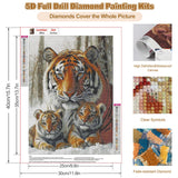 CEOVR Tiger Diamond Art Kits for Adults, Winter Animal Diamond Painting Dots 5D DIY Full Drill Gem Art, Wall Decor for Home Office 12x16in CEOVR