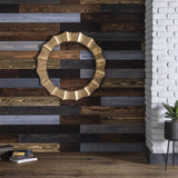 BoscoMondo 5.5 Inches Wide Barnwood Wall Planks, Rustic Solid Wood Panels, Accent Wall Decor - 48 Inches Long Panels, 12 Pack, 22 Sqr Ft, Variety Colors BoscoMondo