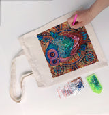 JGA JOGGING ARM 5D Diamond Painting Shopping Canvas Tote Bag Art DIY Painting Pen Handmade Handbags Owl Pattern for Women JGA JOGGING ARM
