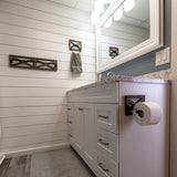 Autumn Alley Farmhouse Toilet Paper Holder, Towel Ring for Bathroom, Farmhouse Towel Rack Holder Set, 3PCS, Wall Mount for Farmhouse Bathroom Decor and Accessories, Rustic Wooden, Brown Autumn Alley