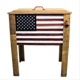 Wooden Patio Beverage Cooler for Porch, Deck or Patio - American Flag Design - 57 Qt - Backyard Expressions BACKYARD EXPRESSIONS PATIO · HOME · GARDEN