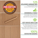 Rivajam 125 Mason Bee House Cardboard Nest Tubes Refill Pack | Solitary Bee Hive & Supplies | Starter Kit & Habitat Garden Gift | Hotels Tubes & Nest Box Inserts Liners Rivajam