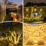 kemooie 500 LED Christmas Lights, 164FT 8 Lighting Modes Plug in Waterproof LED String Lights for Outdoor Christmas Tree Birthday Christmas Wedding Party Garden Balcony Decorations (Warm White) kemooie