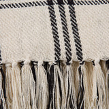 DII Modern Farmhouse Plaid Collection Cotton Fringe Throw Blanket, 50x60, White/Black DII