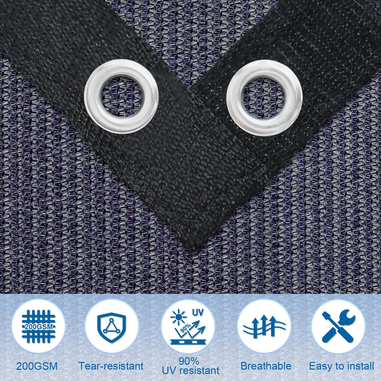 KANAGAWA 90% Sun Shade Cloth 12'X 20' Outdoor Pergola Shade Cover Canopy with Grommets UV Block Privacy Screen for Patio, Backyards, Outdoor, Carport, Garden, Pewter Gray KANAGAWA