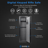 Barska Quick and Easy Digital Access Rifle Firearm and Long Gun Safe for Home with Optional Silent Mode - 14 Position Keypad BARSKA