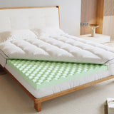 Lazyzizi Memory Foam Mattress Topper Queen, 4inch Dual Layer Cooling 2''Gel Green Tea Memory Foam & 2" Pillow Top Mattress Pad, 8-21inch Deep Pocket, Egg Crate for Back Pain Relief Lazyzizi