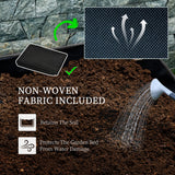 Outsunny Raised Garden Bed with Trellis, 2 Tier Wooden Elevated Planter Box with Legs and Metal Corners for Vegetables, Flowers, Herbs, Gray Outsunny