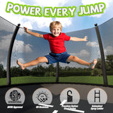YUMPIE 8FT 10FT 12FT 14FT 16FT Outdoor Trampoline with Enclosure Net and Ladder, Recreational Trampolines for Kids and Adults, Quick Connect Frame, ASTM Approval YUMPIE