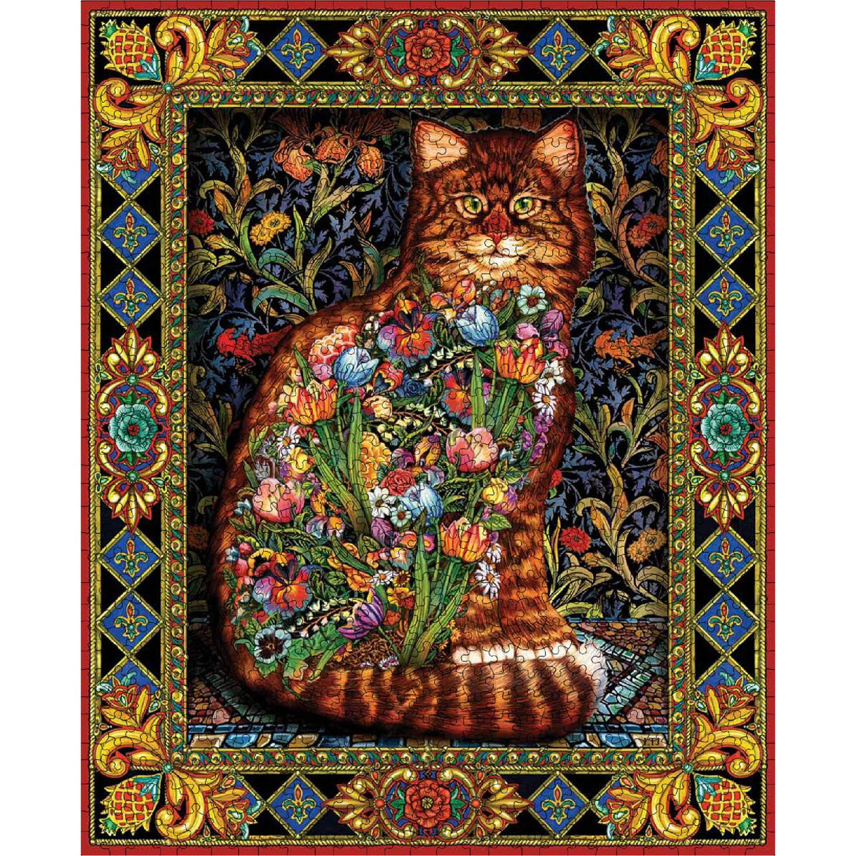 White Mountain Puzzles Tapestry Cat - 1000 Piece Jigsaw Puzzle White Mountain