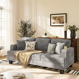 Homall Couch for Living Room, 83" Couches with Soft Deep Seats, Modern Sofa 3 Seater in Corduroy for Apartment, Bedroom (Gray) Homall