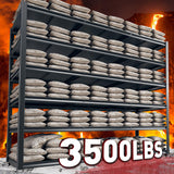 REIBII 84“H Garage Shelving Heavy Duty Storage Shelves 3500 LBS Adjustable Metal Shelving Uints and Storage for Garage, Warehouse, School, Commercial, Business, 60 "W x 24 "D x 84 "H, 2 Pack REIBII